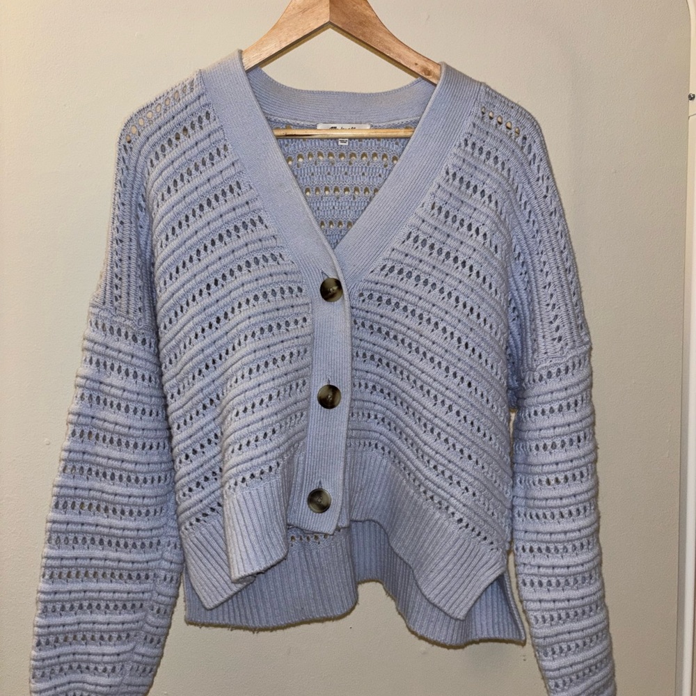 Madewell Light Blue Button-Up Cardigan